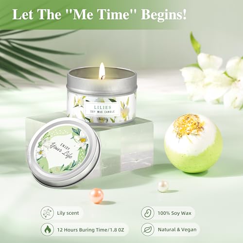 Gifts for Women, Birthday Gifts for Women, Bath and Body Gifts Set, Lilies Self Care Set,Christmas Mothers Day Relaxing Spa Basket for Mom, Grandma, Girlfriend, Sister, Friends - Image 6