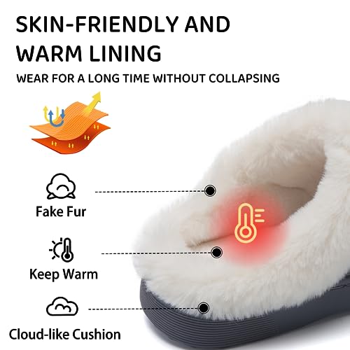 Image of WateLves Girls Slippers Memory Foam Toddler Kids Comfort Wool-Like Plush Fleece Lined House Shoes for Indoor & Outdoor