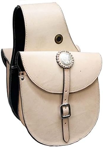 Cowhide Genuine Leather Western Equestrian Trail Simple Horse Saddle Bag Pack Equipment Horse Saddle Bags Tack Set Accessories Size: 10” L x 10” W x 3 ½” D inches' MO-SBAG-137