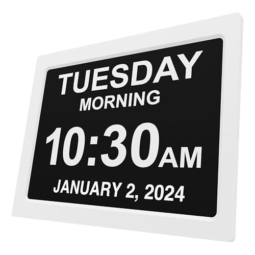 Image of American Lifetime New 2026 Dementia Clock Large for Seniors, Digital Clock Large Display with Custom Alarms, Clock with Day & Date for Elderly, Number Digital Clock 12 Inches White