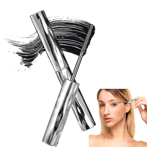Ultimate Length Mascara, Upgrade 3D Curling Metal Wands Mascaras Black, Waterproof Iron Wand Mascara, Long-Lasting 4D Silk Fiber, No Flaking, No Clumping,