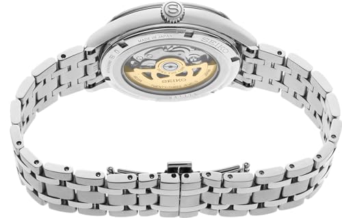 Image of Seiko SSA463 Watch for Men - Presage Collection - Stainless Steel Case, Leather Strap, Elegant Design, Precision Timekeeping, Dark Green
