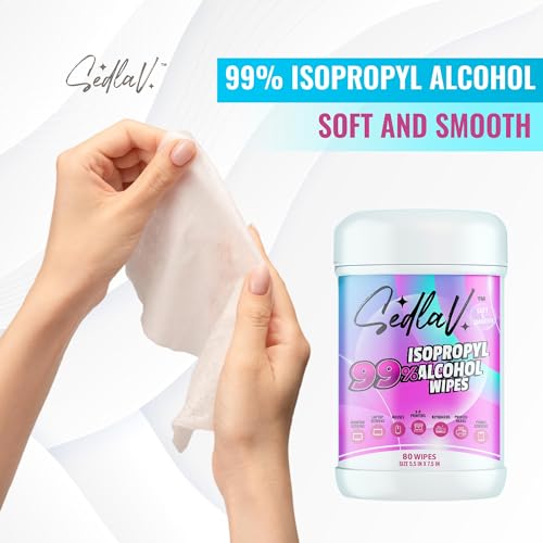 SEDLAV 99% Isopropyl Alcohol Wipes - 99% Rubbing Alcohol Wipes for Tech Use (80 Count Pack) - Thumbnail 4