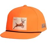 EDTREK Elite Youth Country Hat for Big Kids - Boys Snapback Hat with Flat Brim (Blaze Orange - Rock It)