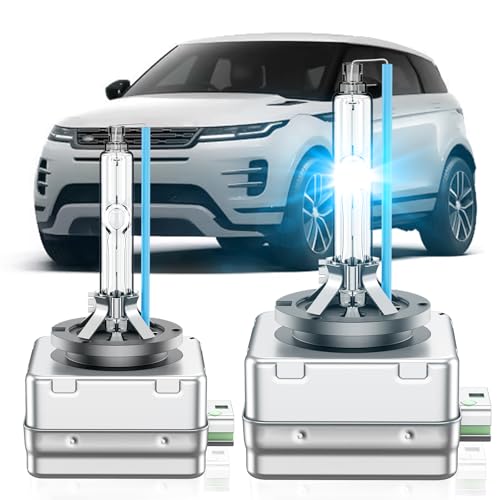 SENROBO Fit for Land Rover 2010-2019 Range Rover Evoque Sport 2015-2019 Discovery Sport 2010-2015 LR4 D3S HID Xenon Headlight Bulbs, High Low Beam Light Bulb, 8000K White Blue, Pack of 2