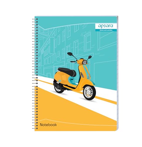 Image of Apsara Spiral Notebook 1Subject 26.7X20.3 160Pages Unruled 60gsm For School, College Students and Professionals (Covers May Differ)