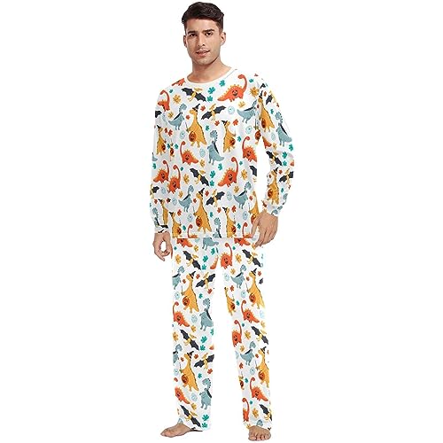 Unisex Pajama Set Cartoon Dinosaurs Halloween Family Matching Long Sleeve 2 Piece Sleep Lounge Set for Men & Women2