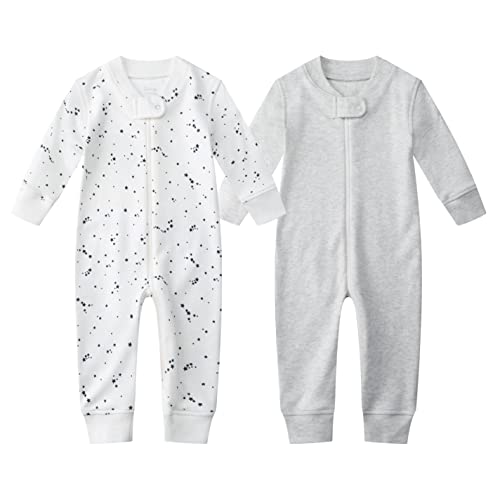 Image of Owlivia Organic Cotton Baby Boy Girl Zip Up Sleep N Play, Footless, Long Sleeve (Size 0-18 Month)