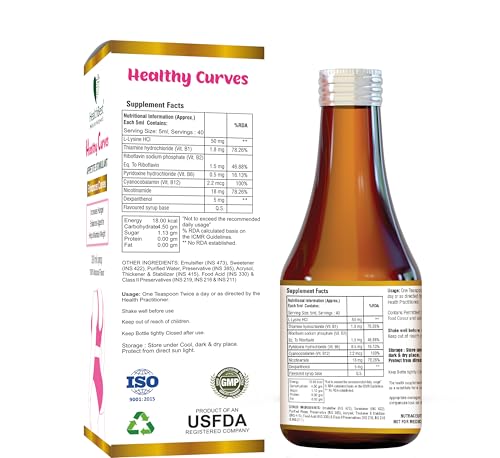 Image of Healthbest Weight Gain Syrup For Women & Girls - 200ml - Enhance Curves & Body Shape - Boost Appetite, Digestive Metabolism & Energy Tonic - Pineapple Flavor
