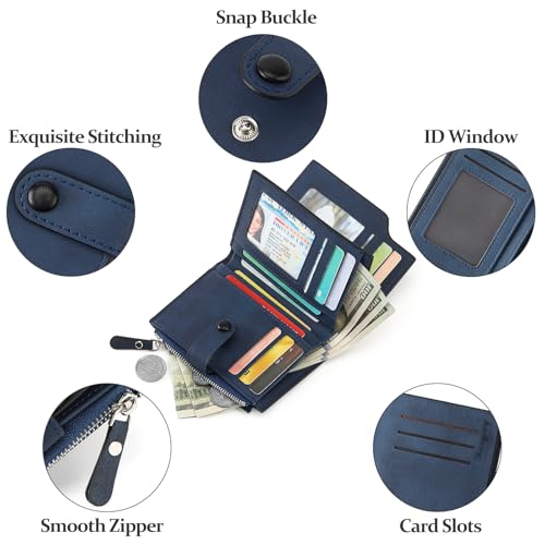 Image of Wallet for Men Large Capacity Leather RFID Blocking Trifold Wallet with 2 ID Windows and 15 Card Holders