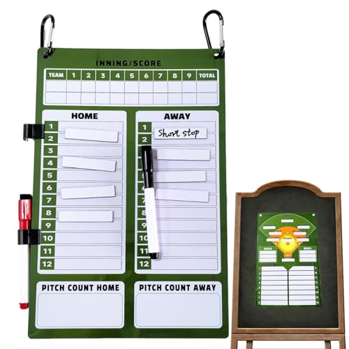 Lavagna bianca da Baseball per Abri,Carte magnetiche di dimostrazione riutilizzabili - Ardesia double face con guida didattica per l'allenamento sportivo all'aperto e