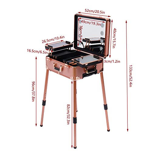 Valise rolling maquillage avec LED miroir pour esthéticienne nomade - 2