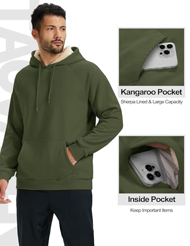 TACVASEN Men's Sherpa Lined Hoodies Pullover Heavy Thick Fleece Winter Warm Athletic Sweatshirts with Kangaroo Pocket4