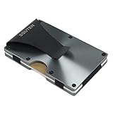 Mens Money Clip Card Holder,SGUTEN RFID Blocking Credit Card Holder Anti Scan Card Case Aluminium Wallets For Men Black Gray