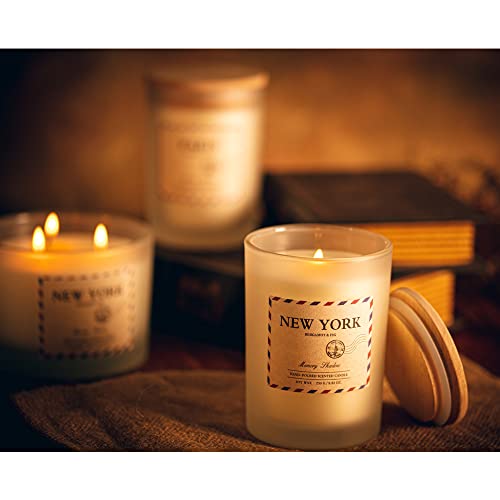 Memory Shadow Hand-Poured Scented Jar Candle - Aromatherapy Scented Candles, New York - Long Lasting Soy Wax Candle - Single Wick - Scents Of Bergamot & Fig, 8.82 Oz #TOP2