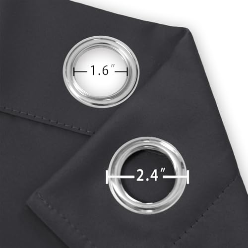 Image of LEMOMO Dark Grey Thermal Blackout Curtains /52 x 95 Inch /Set of 2 Panels Room Darkening Curtains for Bedroom