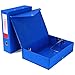 Produktbild Srvnpioy 2 Stück Archivbox A4, 88 mm Rücken, A4 Aktenboxen Aufbewahrungsbox mit Verschlussfeder, A4 Dokumentenbox aus Kunststoff für Büro, Schule oder Archivraum, Blau