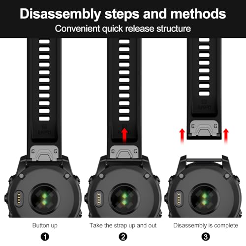 MYSNBKN Watch Strap for Fenix 8 51mm/Fenix 7X Pro/Fenix 7X/Fenix 6X Pro/Fenix 6X/Fenix 5X/Fenix 5X Plus/Fenix 3/Fenix 3 HR - Image 2