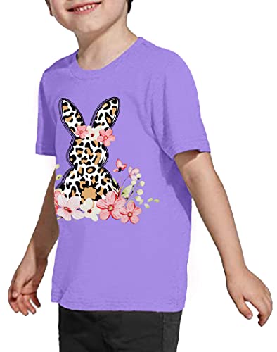 Image of LAZYCHILD Kids Easter Shirt Girls Happy Easter Shirts Rabbit Graphic Long Sleeve Striped Tee Tops 5-14 Years