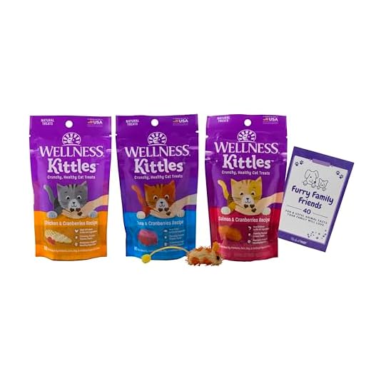 Wellness Kittles Grain Free Cat Treats with Cranberries 3 Flavor Variety - (1) Each: Chicken, Tuna, Salmon (2 Ounces) - Plus Catnip Toy and Fun Animal Facts Booklet Bundle, 1 Count (Pack of 5)
