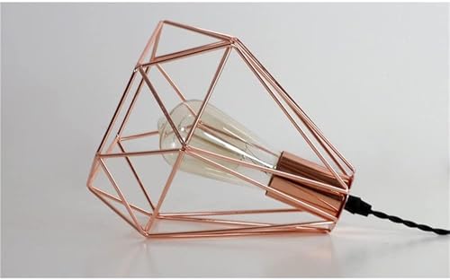 Lámpara colgante de interior moderna oro rosa con forma de diamante 4