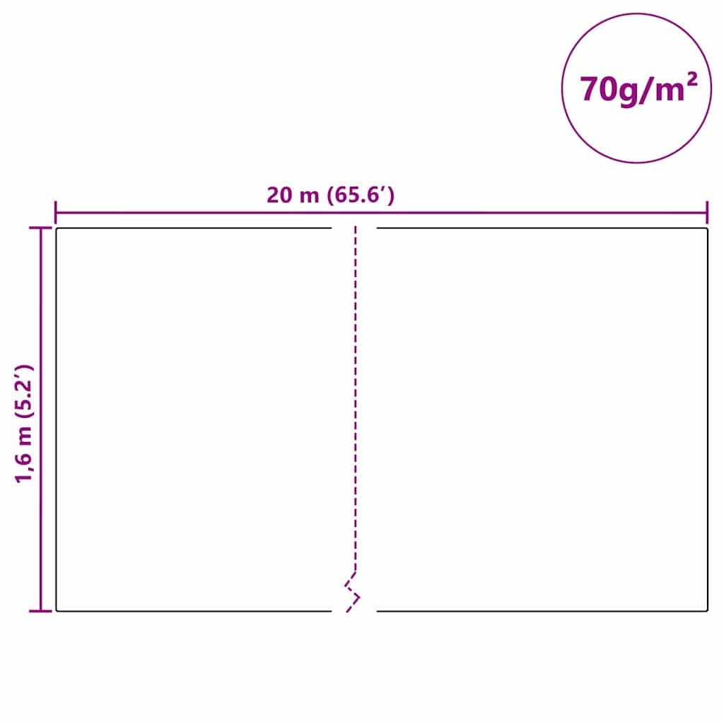 Protezione invernale per piante, tessuto non tessuto, 20 x 1,6 m, resistente ai raggi UV, riutilizzabile, accessorio per la cura del giardino, per aiuola, balcone, terrazza, protezione da