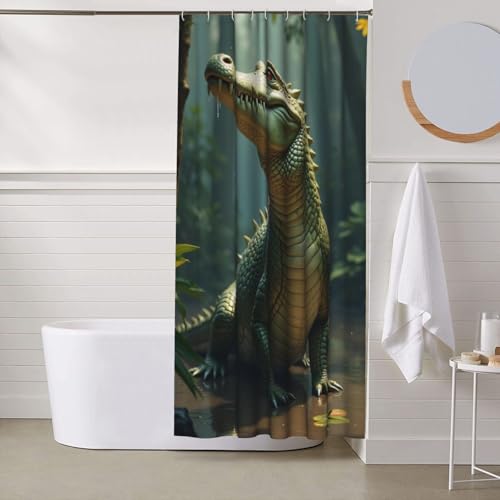 Rideau de douche crocodile résistant en textile lourd haut de gamme - 7