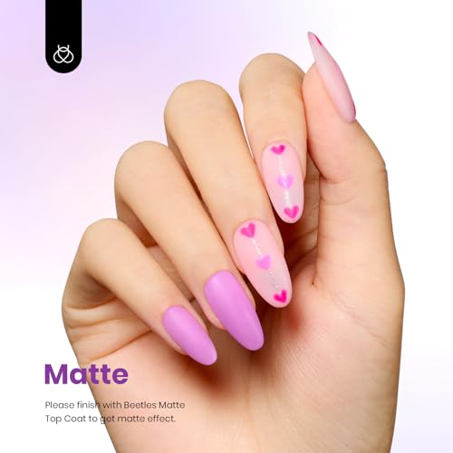 Image of Beetles Purple Gel Nail Polish - 1 Pcs 15ml Bright Purple Gel Polish Summer Colors All Season Soak Off DIY Manicure Salon Uv Fuchsia Shades Nail Art Design Gift for Women Girl