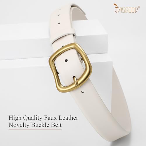 JASGOOD Women Leather Belt Ladies Casual Belt for Jeans Pants Fashion Women Waist Belt with Gold Buckle2