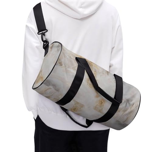 Duffel bag de camping randonnée voyage marbre jaune 45cm
