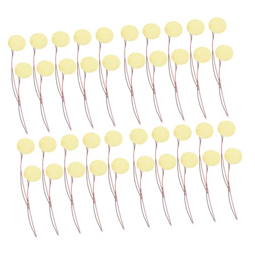 ERINGOGO 40pcs Welding Wire Electric Ceramic Chip Accessories Acoustic Buzzer Trigger Drum Disc Discs with Leads Music Sounder Sensor Amplifiers Discs Copper Sheet