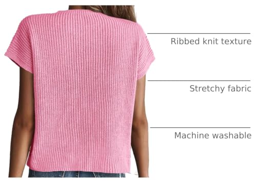 Image of KIRUNDO Summer Fall Short Sleeve Sweater for Women 2026 Casual Sweater Vest Cotton Knit Pullover Tank Tops Fashion Clothing