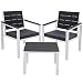 Produktbild SONGMICS Gartenmöbel, 3er Set, 2 Gartenstühle, 1 Gartentisch, 2 abnehmbare Kissen, für Terrasse, Garten, Balkon, Metallgestell, rauchgrau-schwarz GGF03GW
