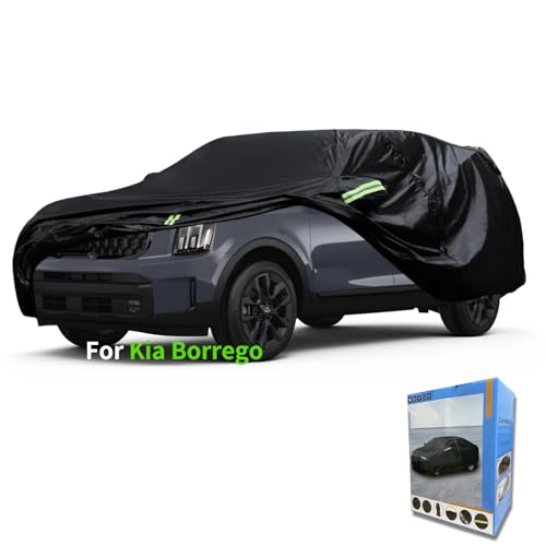 Image of Custom-Fit for Kia Car Cover, Automobiles All Weather Waterproof, Car Cover All Weather Snowproof UV Protection Windproof Outdoor Full car Cover (for Kia Borrego)