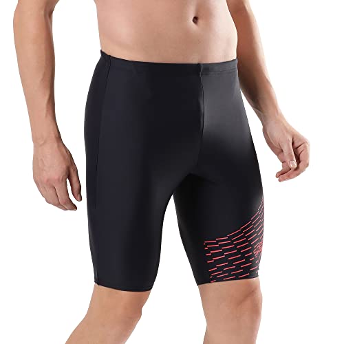 Image of Speedo Men's Endurance 10 Medley Logo Jammer - True Navy & Fed Red