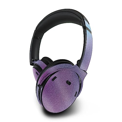 Image of MightySkins Glossy Glitter Skin Compatible with Bose QuietComfort 45 Headphones Purple Fog | Protective, Durable High-Gloss Glitter Finish | Easy to Apply | Made in The USA