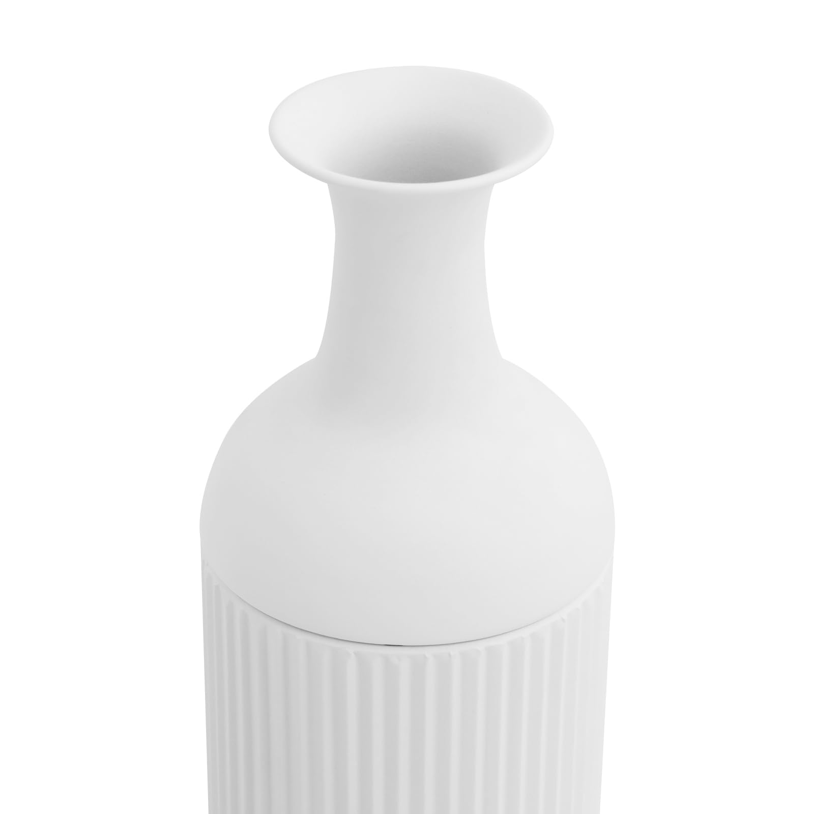 3er-Pack Vasen, Moderne Deko Blumenvase aus Metall, Vasen Set, Zylinder Vase, Tischdeko Outdoor, Vase Deko Landhausstil für Haus/Hochzeitsdeko & Gartenblumen (Weiß)