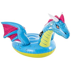 Intex 57563NP – Dragón hinchable INTEX, hinchable para niños, medidas 201×191 cm, hinchable para piscina, playa, a partir de los 3 años, capacidad 40 Kg, colchonetas INTEX