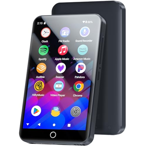 MECHEN 96 Go Lecteur MP3 Android WiFi Bluetooth, Compatible Spotify Audible Deezer Amazon Music, Écran Tactile 4 Pouces, Batterie 2000mAh, 1 to Extensible,...