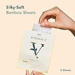 Rael Face Mask Skin Care, Vitamin C Face Masks - Bamboo Facial Sheet Mask, Korean Skincare, with Brightening Vitamin C Serum and Fruit Extracts, All Skin Types (Vitamin C, 5 Sheets) - Image 2