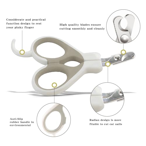 Cat-Nail-Clippers-2Pcs-Professional-Stainless-Steel-Claw-Clipper-Trimmer-for-Cats-Suits-All-Small-Animals-such-as-Dogs-Cats-Puppies-Kittens-Birds-Hedgehogs-ferrets-rabbits-ham-white