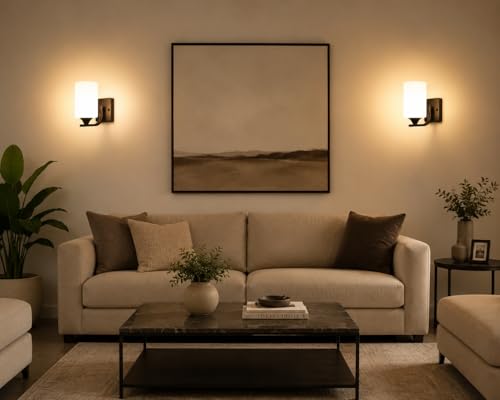 Image of Home Decor Wall Lights Glass Lamp Shade with Premium Finish & E27 Bulb Holder for Living Room, Bedroom, Balcony, Kitchen, Cafes | Decorative Night Lamps Fixtures | Elegant Wall Hanging Lights