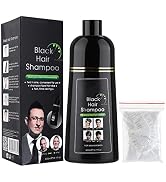 Black Hair Shampoo - Instantly Black Hair Dye, Natural Ingredients Hair Shampoo, Hair Strength Re...