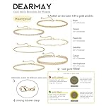 DEARMAY Gold Ankle Bracelets for Women Waterproof - Dainty 6Pcs 14K Gold Plated Anklets Layered Cuban Link Chain Herringbone Cute Anklets Set Pack Summer Beach Jewelry Gift for Women Teen - Image 3