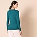 Amazon Essentials Damen Regular-Fit Leichter Langarm-Pullover V-Ausschnitt (In Übergröße Erhältlich), Grünblau Meliert, L