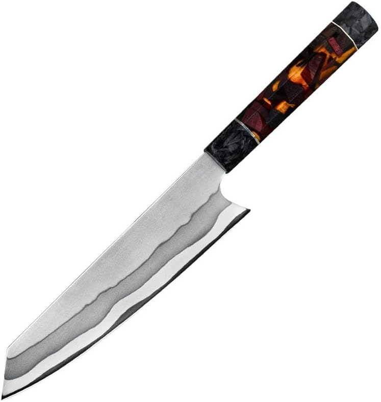 Chef Knife, Resin Handled Damascus Steel Knife With Ultra-sharp Forged Patterned Blade