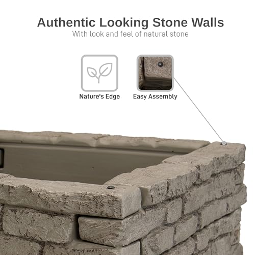 Image of RTS Home Accents Rock Lock Raised Garden Bed Kit, 48 inch Square