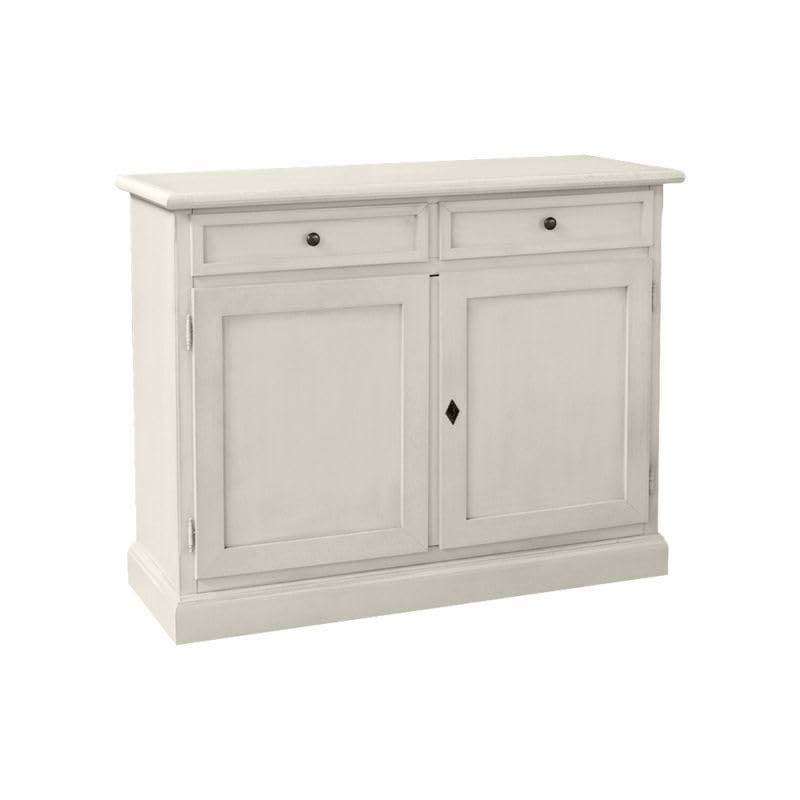 Laccato Bianco anticato Vicentini arreda CREDENZA MADIA BUFFET SHABBY CHIC 2 ANTE MOD MARTINI BIANCA ANTICATA