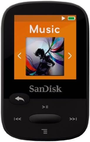 SanDisk Clip Sport 4GB MP3 Player, Black With LCD Screen and MicroSDHC Card Slot- SDMX24-004G-G46K