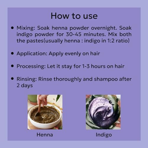 Yauvanya 100% Pure Indigo (Neel) Powder - 100 gms | Indigofera Tinctoria | Natural Hair Color | Chemical Free Hair Dye (Pack of 1)